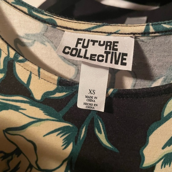 Green and Cream Floral Long Sleeve Dress - Picture 5 of 5